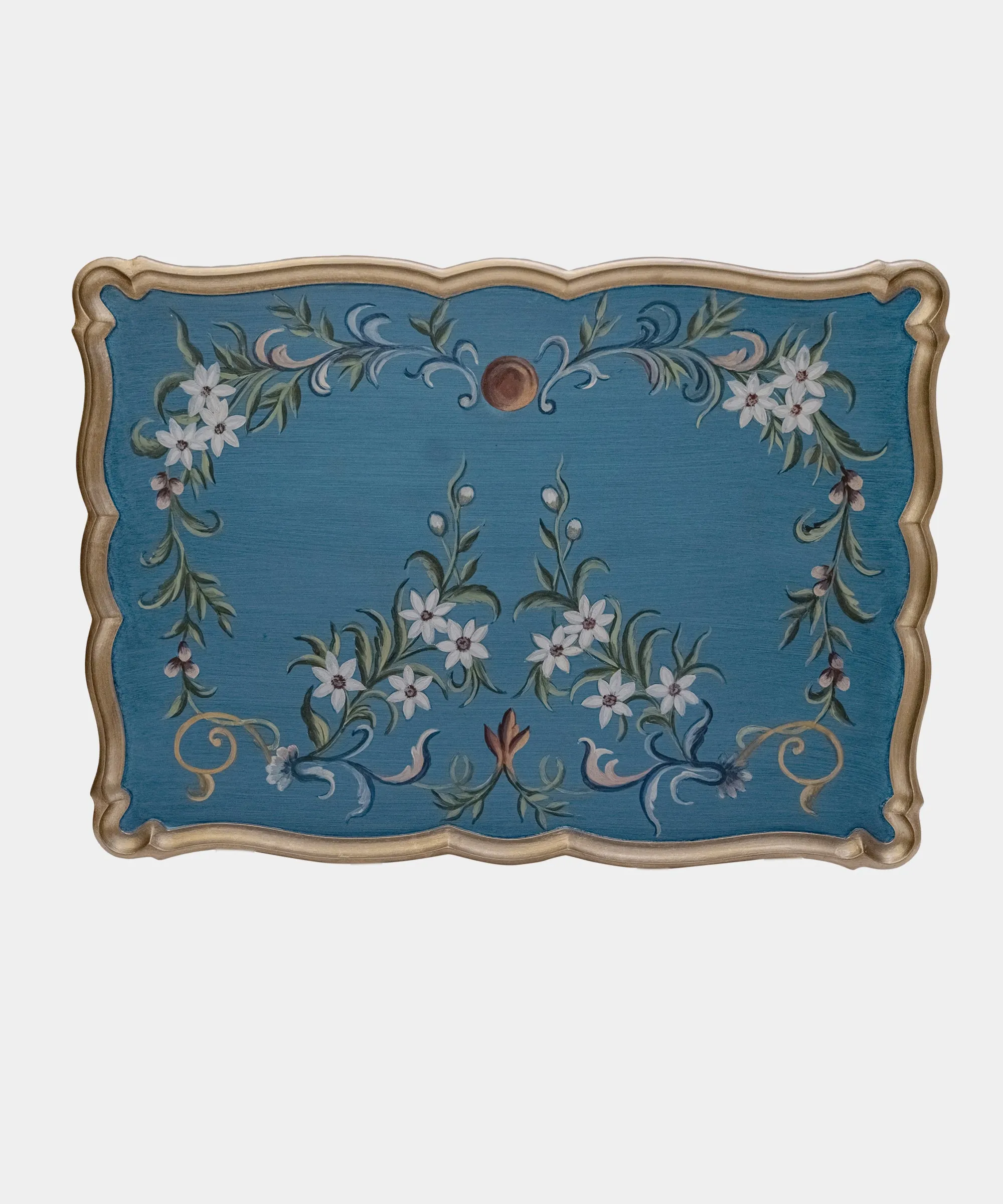 Opulent Blue Floral Folding Table