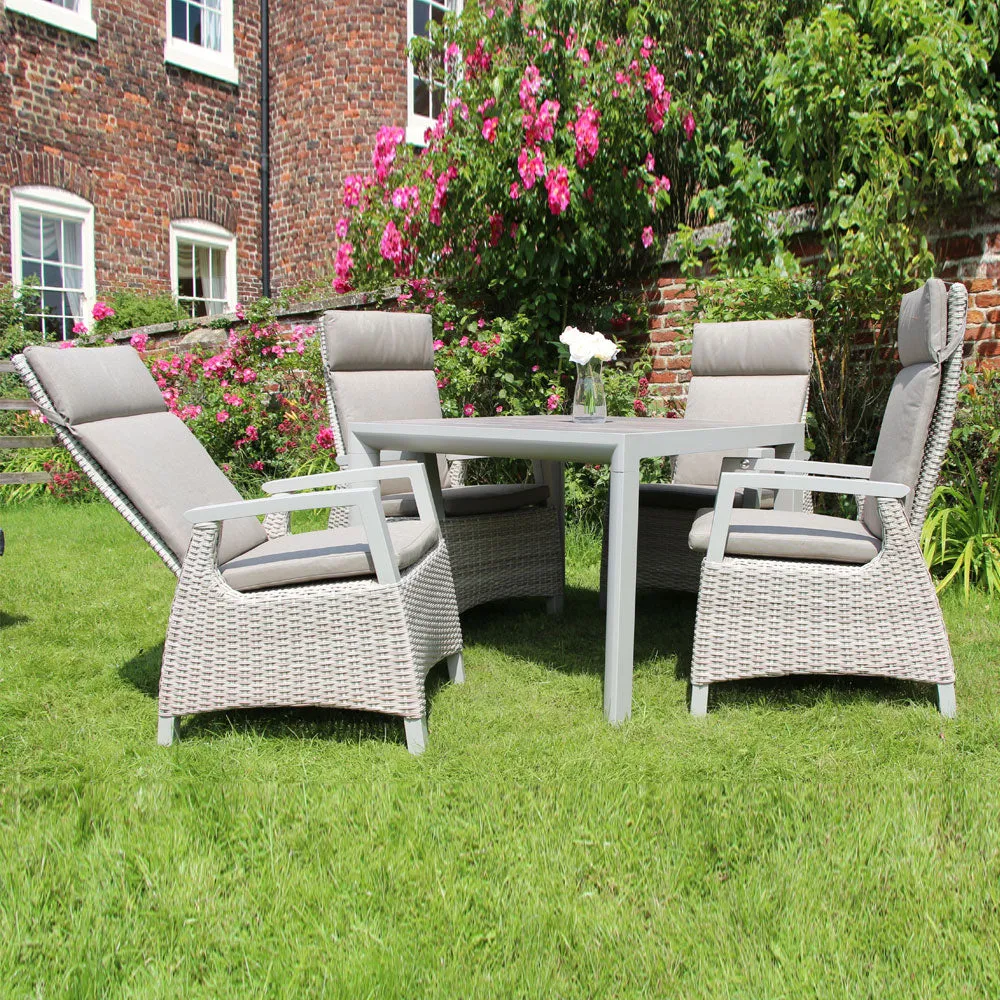 Outdoor Dining 4 Seat Reclining in Natural - Kendal By Vila