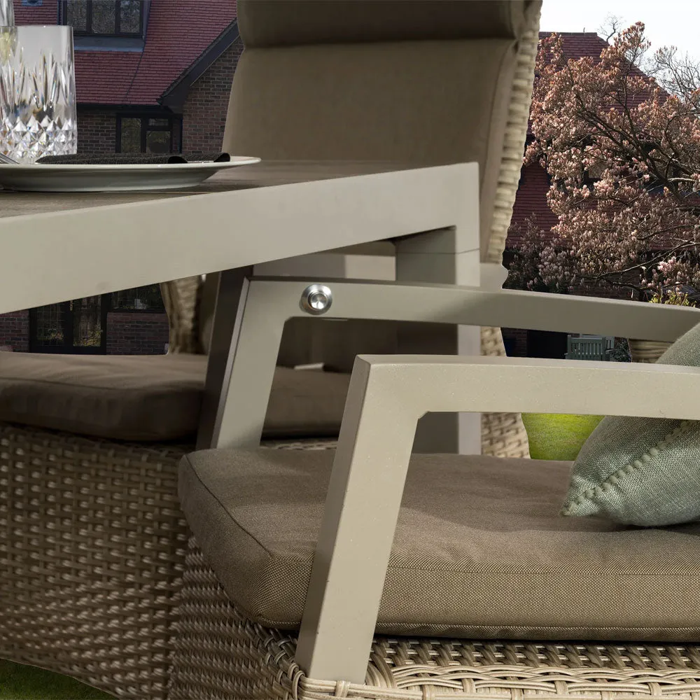 Outdoor Dining 4 Seat Reclining in Natural - Kendal By Vila