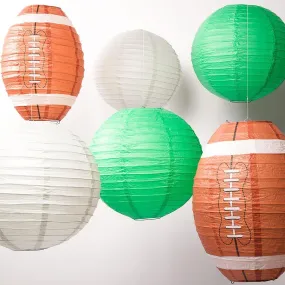 Philadelphia Pro Football Paper Lanterns 6pc Combo Tailgating Party Pack (Green/Grey)  - by PaperLanternStore