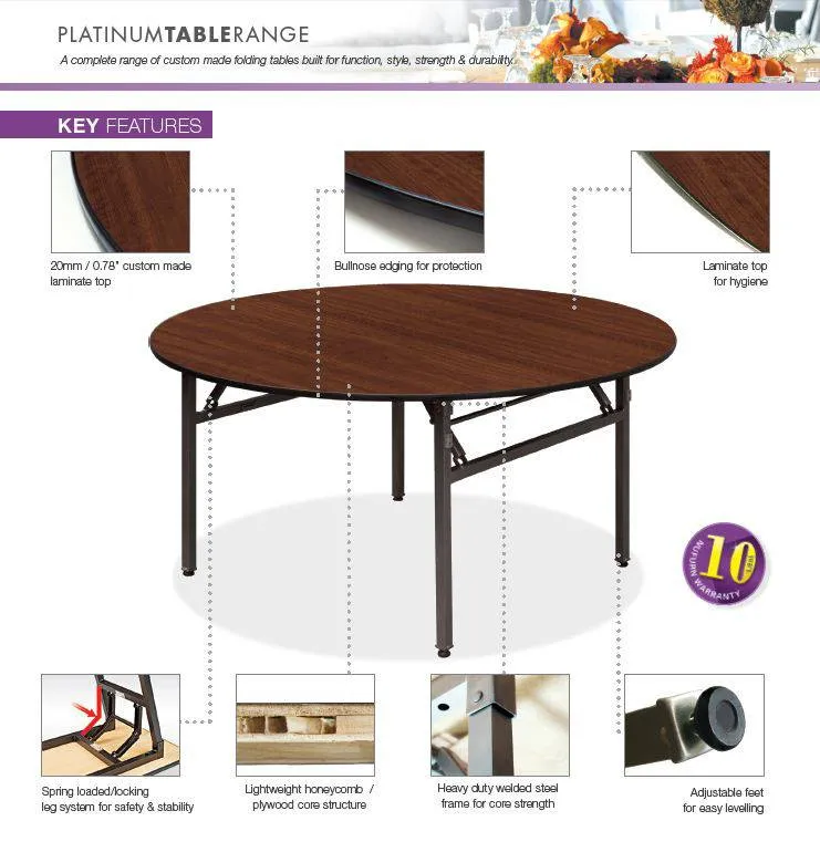 Platinum - 4ft Round Folding Banquet Tables