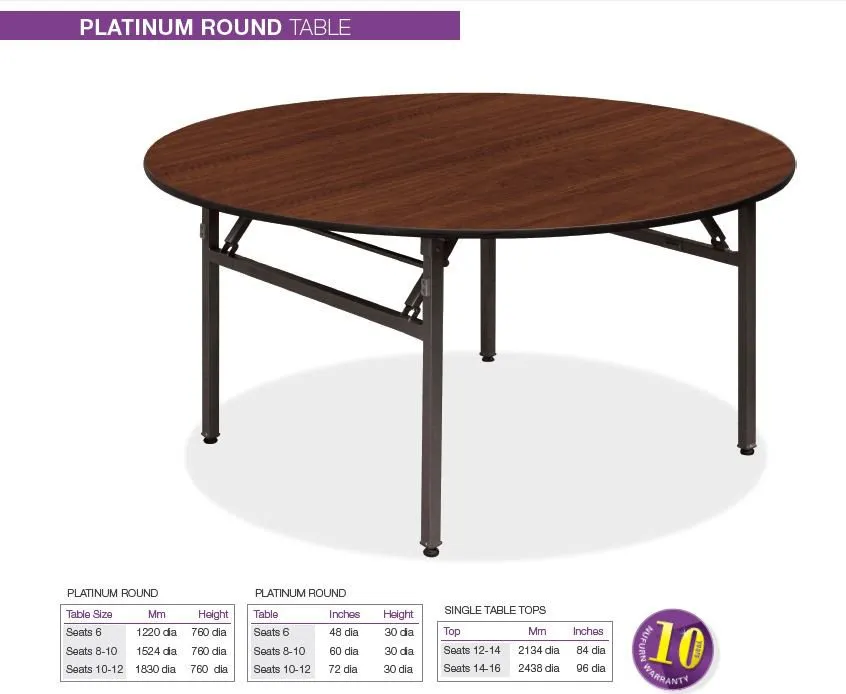 Platinum - 4ft Round Folding Banquet Tables