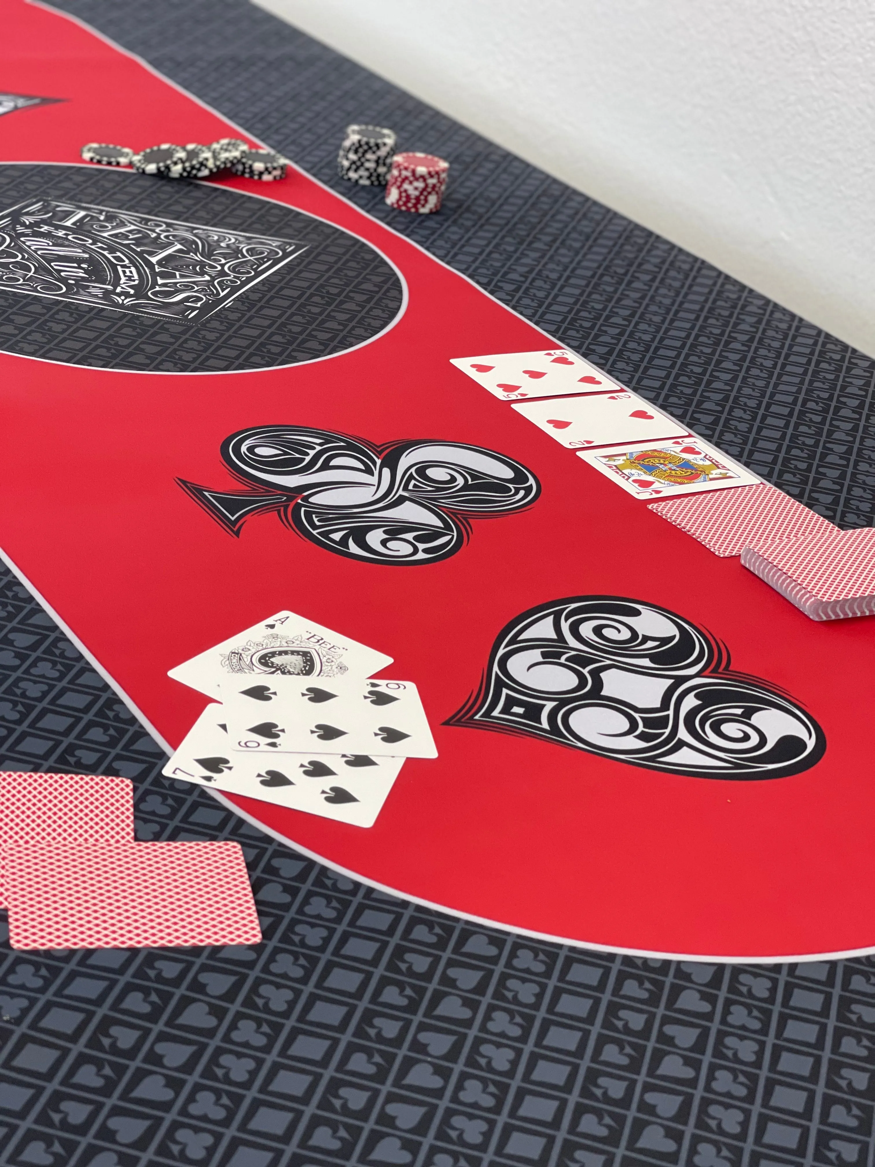 Poker Table Top Pad – for Texas Holdem Casino Style – 78” X 36” Rectangle – Portable Rolling Rubber Folding Mat – Professional 3 Layers-Includes Carry Bag, 72 Black
