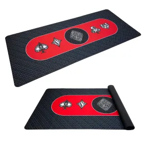 Poker Table Top Pad – for Texas Holdem Casino Style – 78” X 36” Rectangle – Portable Rolling Rubber Folding Mat – Professional 3 Layers-Includes Carry Bag, 72 Black