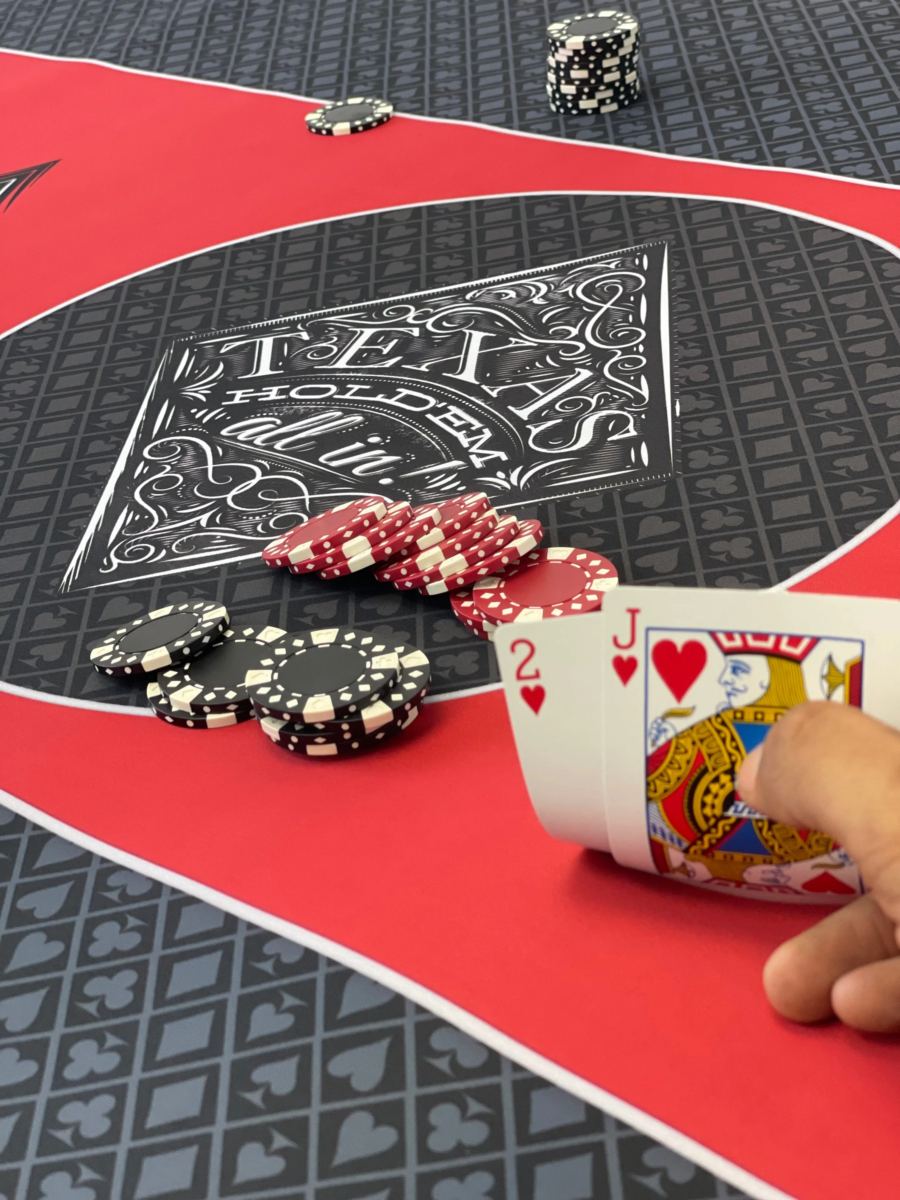 Poker Table Top Pad – for Texas Holdem Casino Style – 78” X 36” Rectangle – Portable Rolling Rubber Folding Mat – Professional 3 Layers-Includes Carry Bag, 72 Black