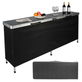 Portable Bar Table with Double Layer for Party