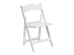 RESIN PADDED FOLDING CHAIR - WHITE
