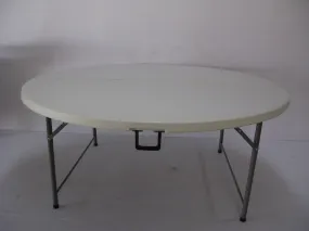 ROU002 - Fold in Half Round Plastic Tables- 1600mm (seats 8 -10 people)