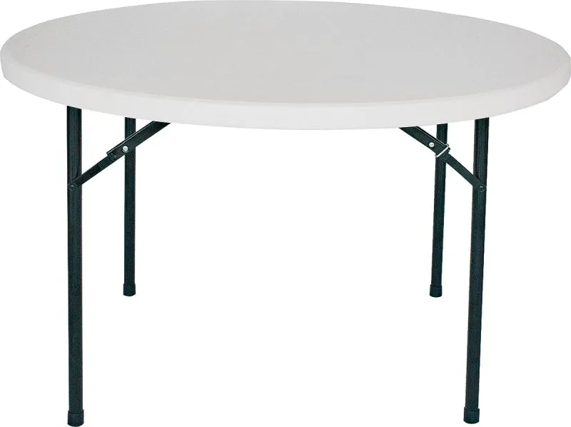 Simple Spaces BT048X001A Folding Table, 48 in OAW, 48 in OAD, 29-1/4 in OAH, Steel Frame, Polyethylene Tabletop :EA: QUANTITY: 1
