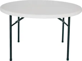 Simple Spaces BT048X001A Folding Table, 48 in OAW, 48 in OAD, 29-1/4 in OAH, Steel Frame, Polyethylene Tabletop :EA: QUANTITY: 1