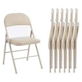 Sweetcrispy 6-Pack Leather Folding Chairs for Indoor/Outdoor