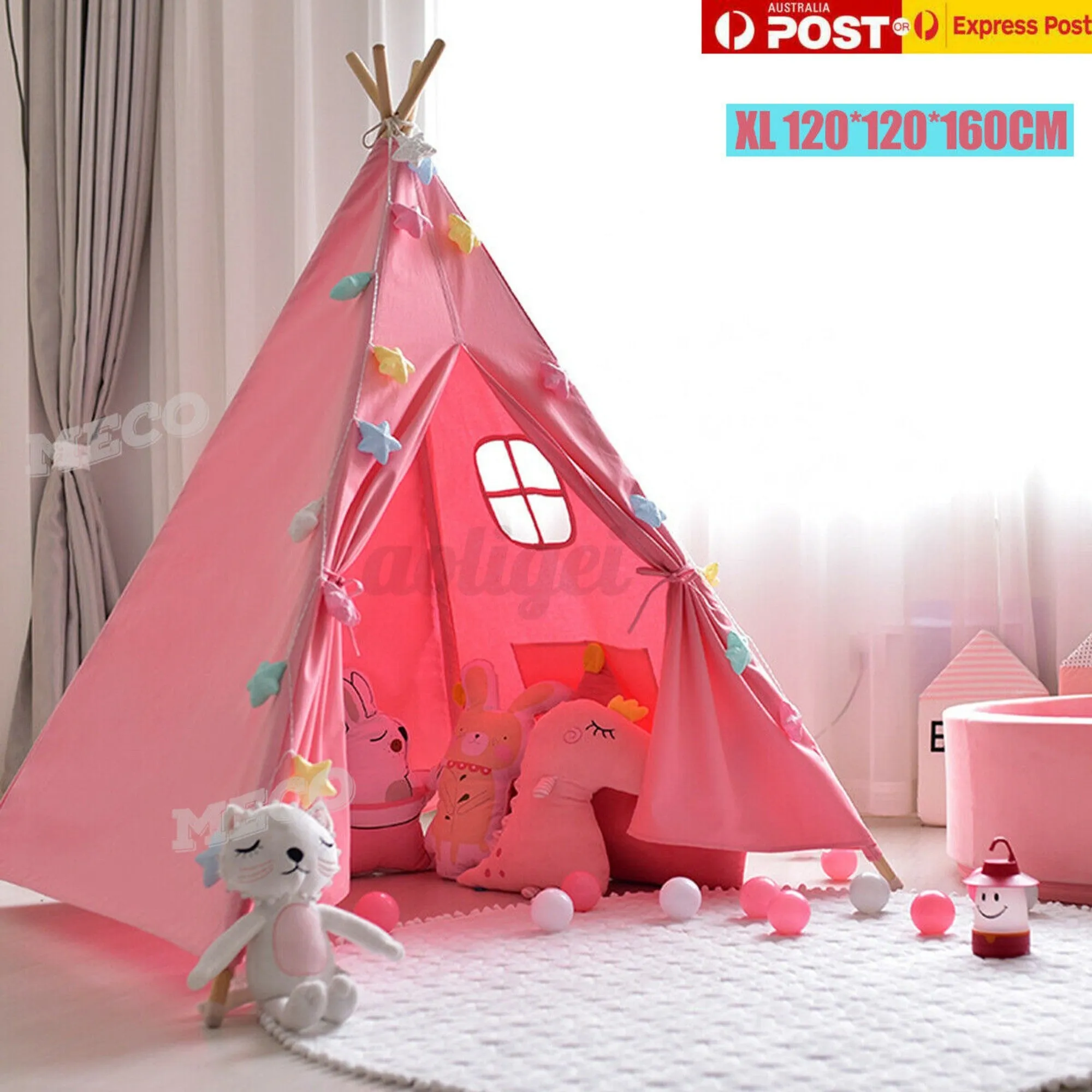 Teepee Wigwam Tent Cubby House_Pink 130cm size