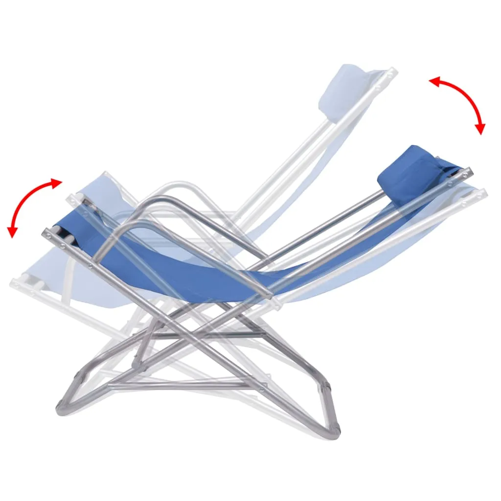 vidaXL Reclining Deck Chairs 2 pcs Steel Blue