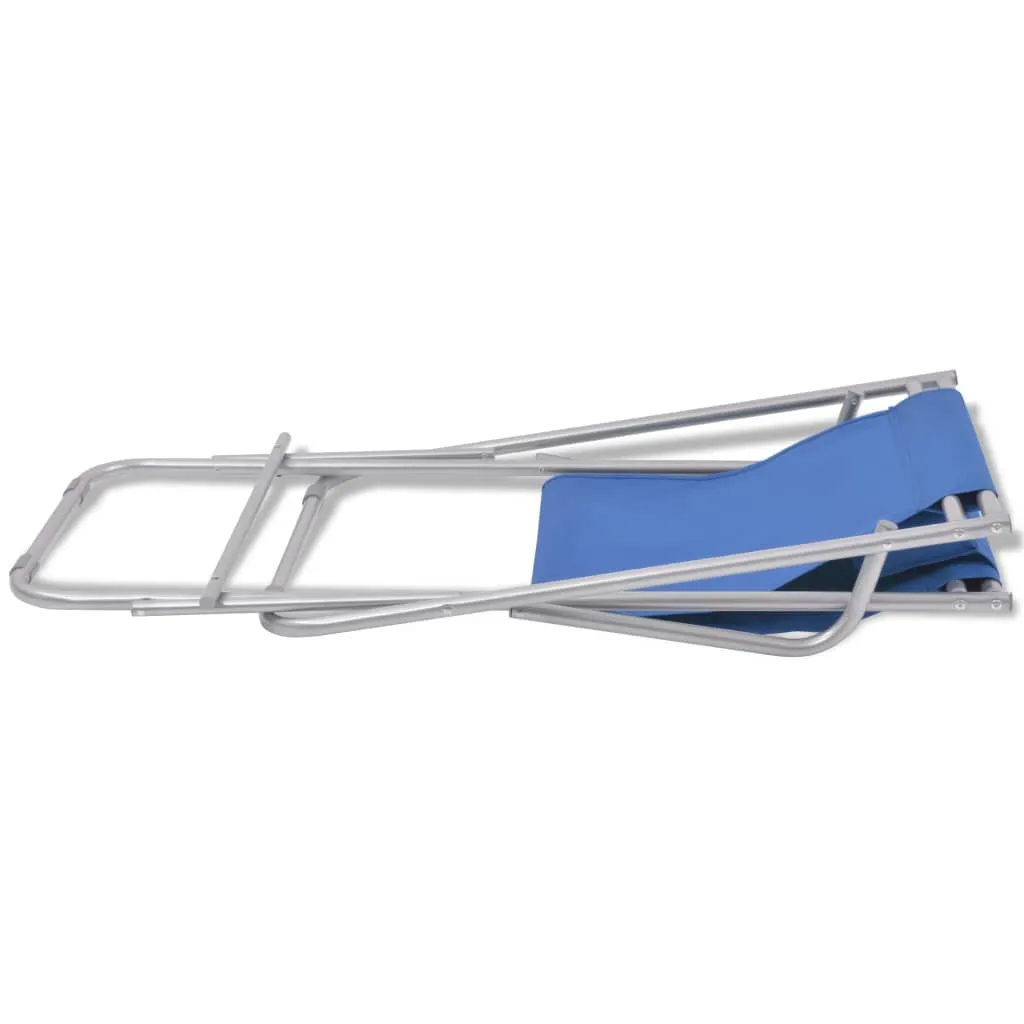vidaXL Reclining Deck Chairs 2 pcs Steel Blue