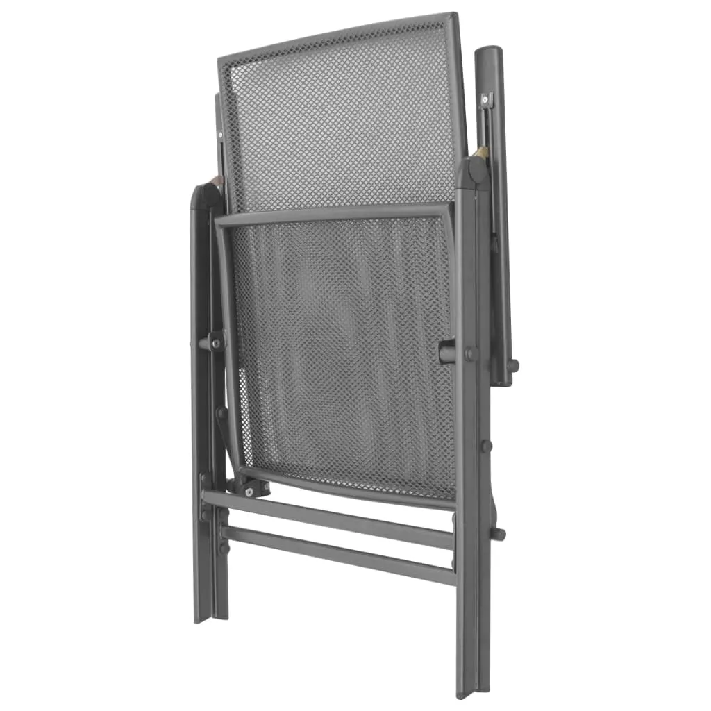 vidaXL Stackable Garden Chairs 2 pcs Steel Grey