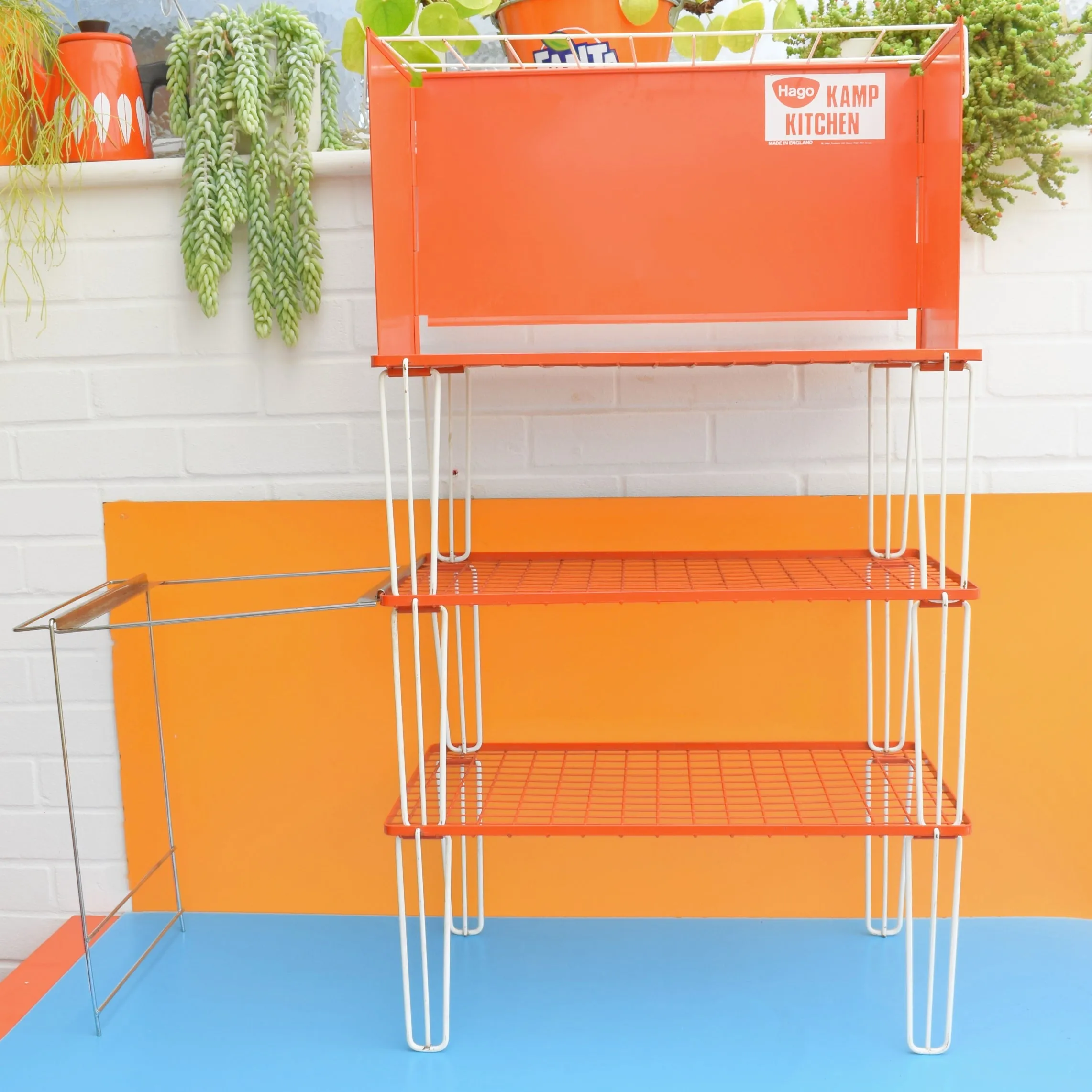 Vintage 1970s Folding Camping Tables - Orange