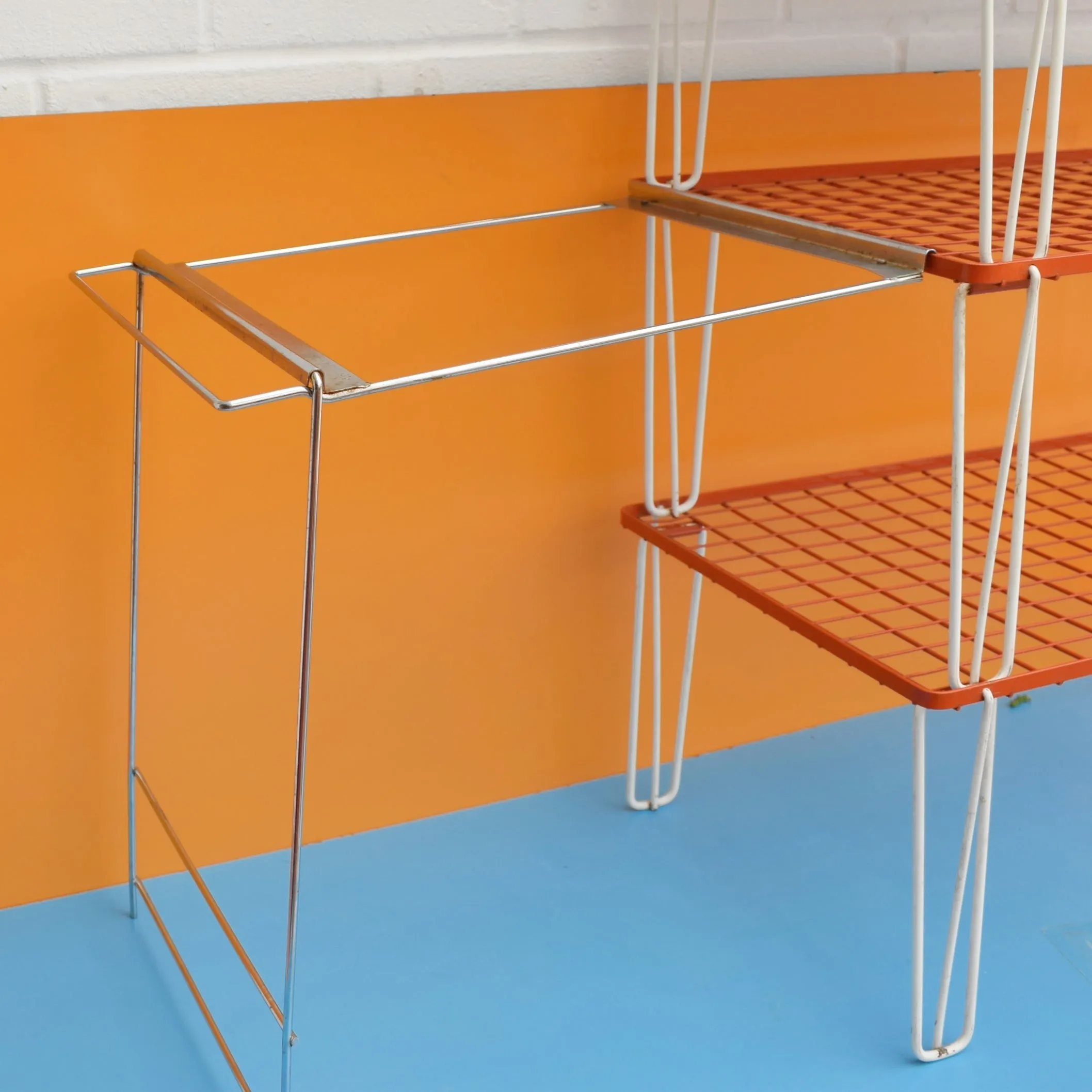 Vintage 1970s Folding Camping Tables - Orange