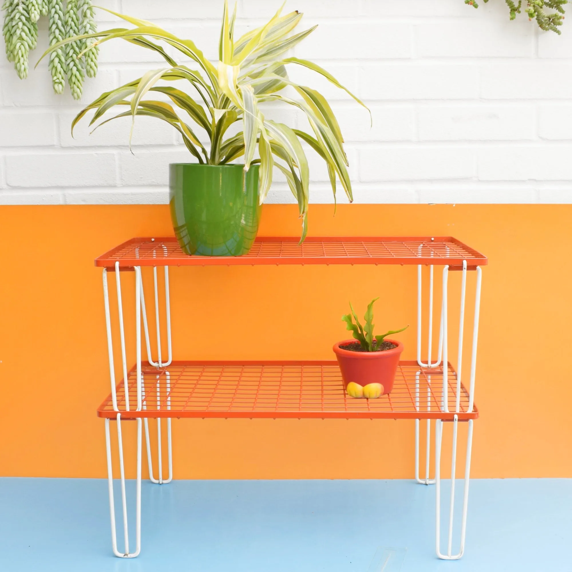 Vintage 1970s Folding Camping Tables - Orange