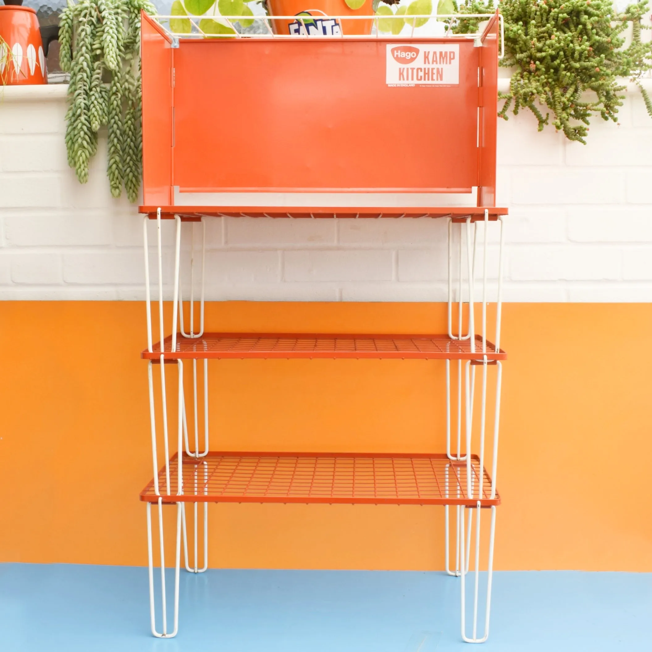 Vintage 1970s Folding Camping Tables - Orange
