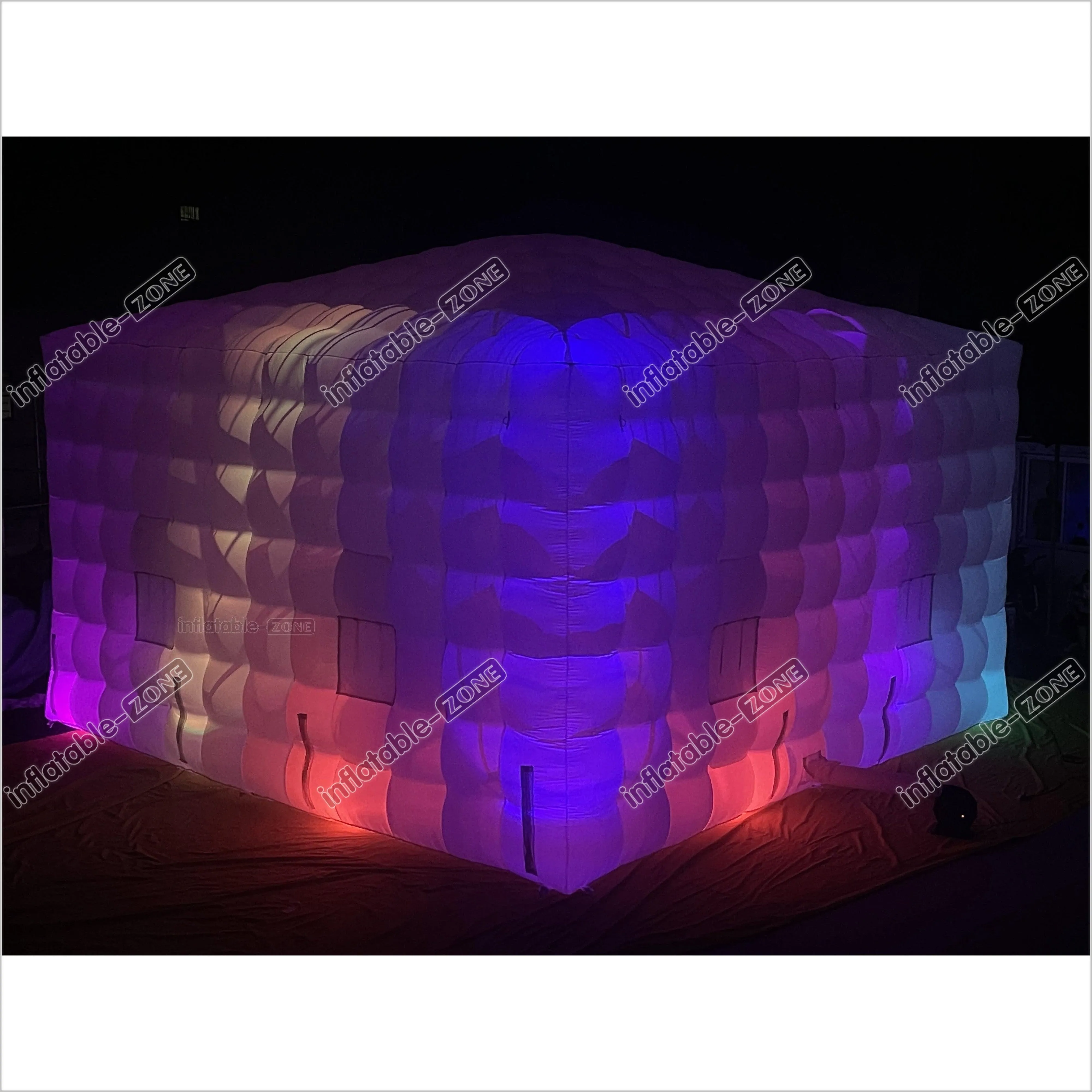 White Inflatable Night Club Disco Outdoor Inflatable Nightclub White Large Inflatable Party Tent With LED Lights