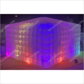 White Inflatable Night Club Disco Outdoor Inflatable Nightclub White Large Inflatable Party Tent With LED Lights